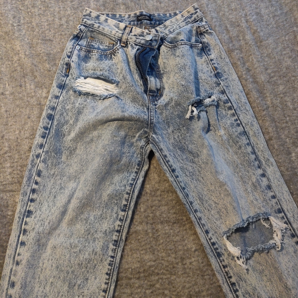 Nasty Gal Ripped Denim Jeans